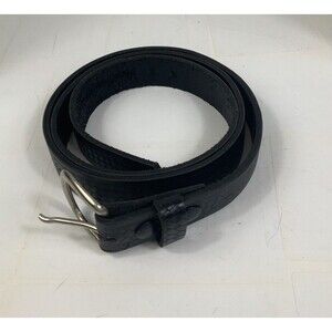 Kittery Trading Post 110 Black Basketweave Leather Belt 46 Made in USA Vintage